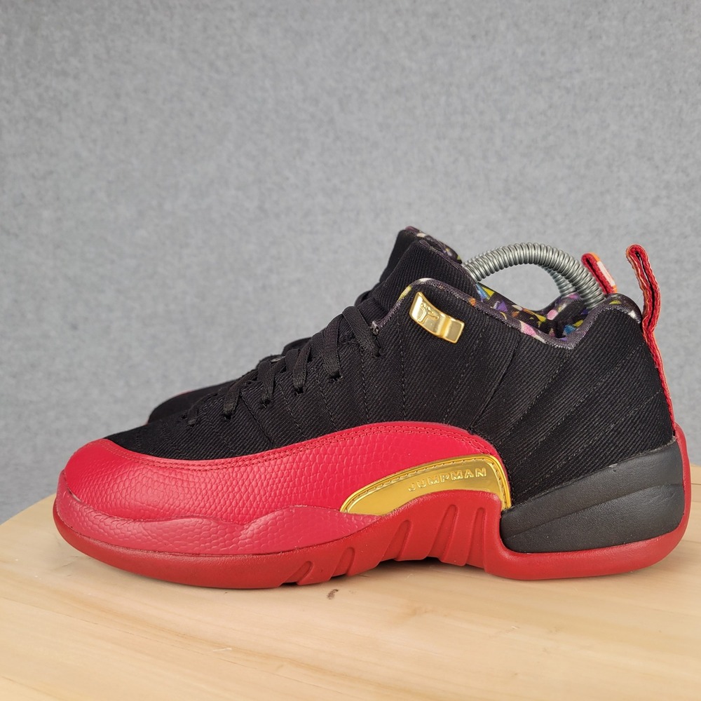 Nike Air Jordan 12 Retro Low Kids 6.5Y Black Red Super Bowl DH9695-001